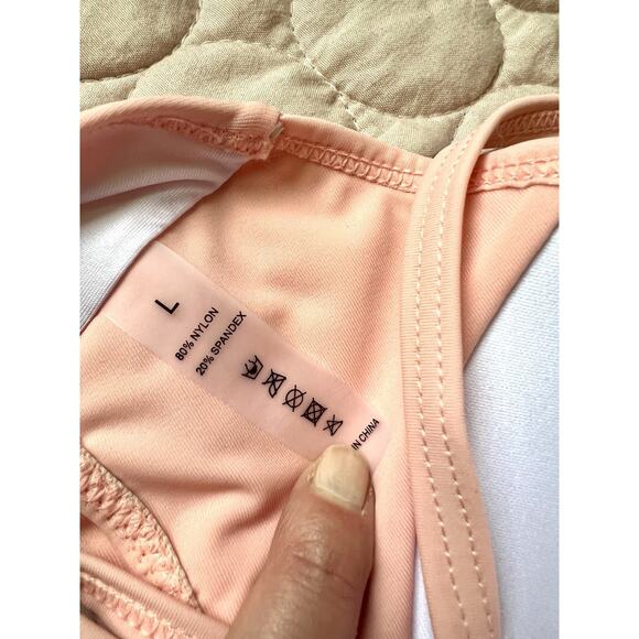 NWT Suuksess sz L Bikini Top Pushup Padded Blue Pink Swimsuit Top - Picture 7 of 9